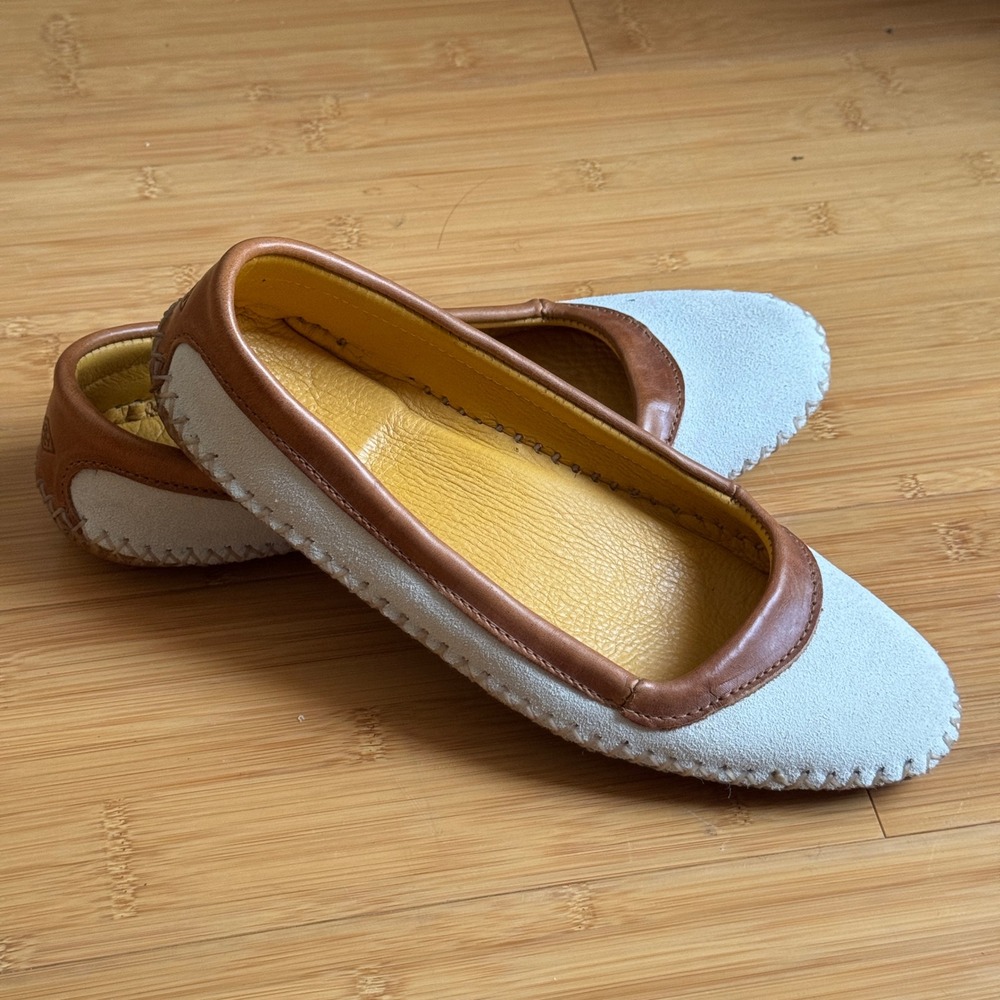 Quoddy Women Leather Suede Ballet Moccasin Flats Sz 10 Made USA Bespoke Slip On